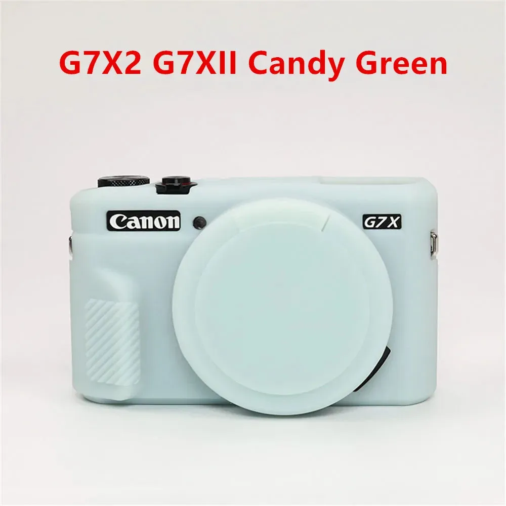 Soft Silicone Rubber Armor Camera Body Case For Canon G7X Mark II III G7XII G7X2 G7XIII G7X3 Shockproof Cover With Lens Cap