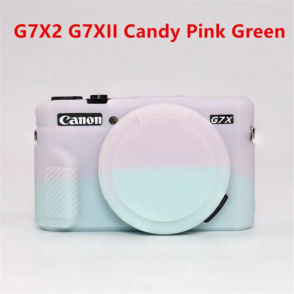 Soft Silicone Rubber Armor Camera Body Case For Canon G7X Mark II III G7XII G7X2 G7XIII G7X3 Shockproof Cover With Lens Cap