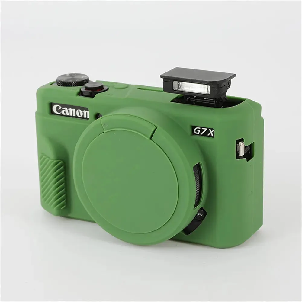 Soft Silicone Rubber Armor Camera Body Case For Canon G7X Mark II III G7XII G7X2 G7XIII G7X3 Shockproof Cover With Lens Cap