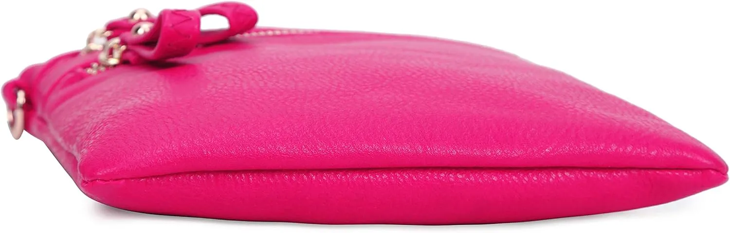 Solene Small Crossbody Bag for Women, Multi Zip Pockets with Detachable Wristlet, Lightweight Travel Purse, Cell Phone Pouch