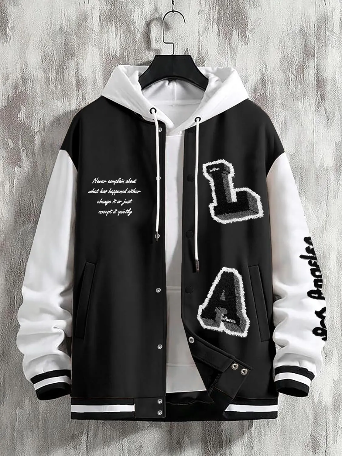 SOLY HUX Men's Varsity Jacket Letterman Bomber Jackets Color Block Long Sleeve Baseball Lightweight Coat