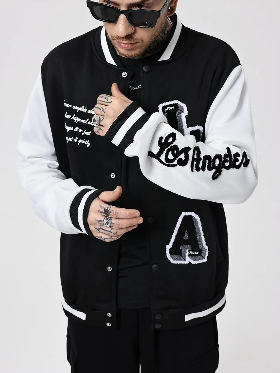 SOLY HUX Men's Varsity Jacket Letterman Bomber Jackets Color Block Long Sleeve Baseball Lightweight Coat