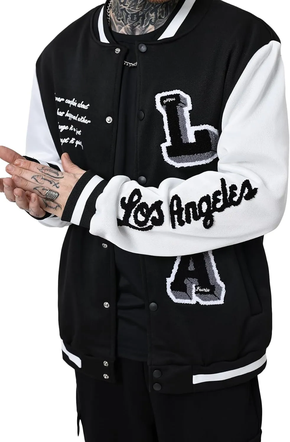 SOLY HUX Men's Varsity Jacket Letterman Bomber Jackets Color Block Long Sleeve Baseball Lightweight Coat
