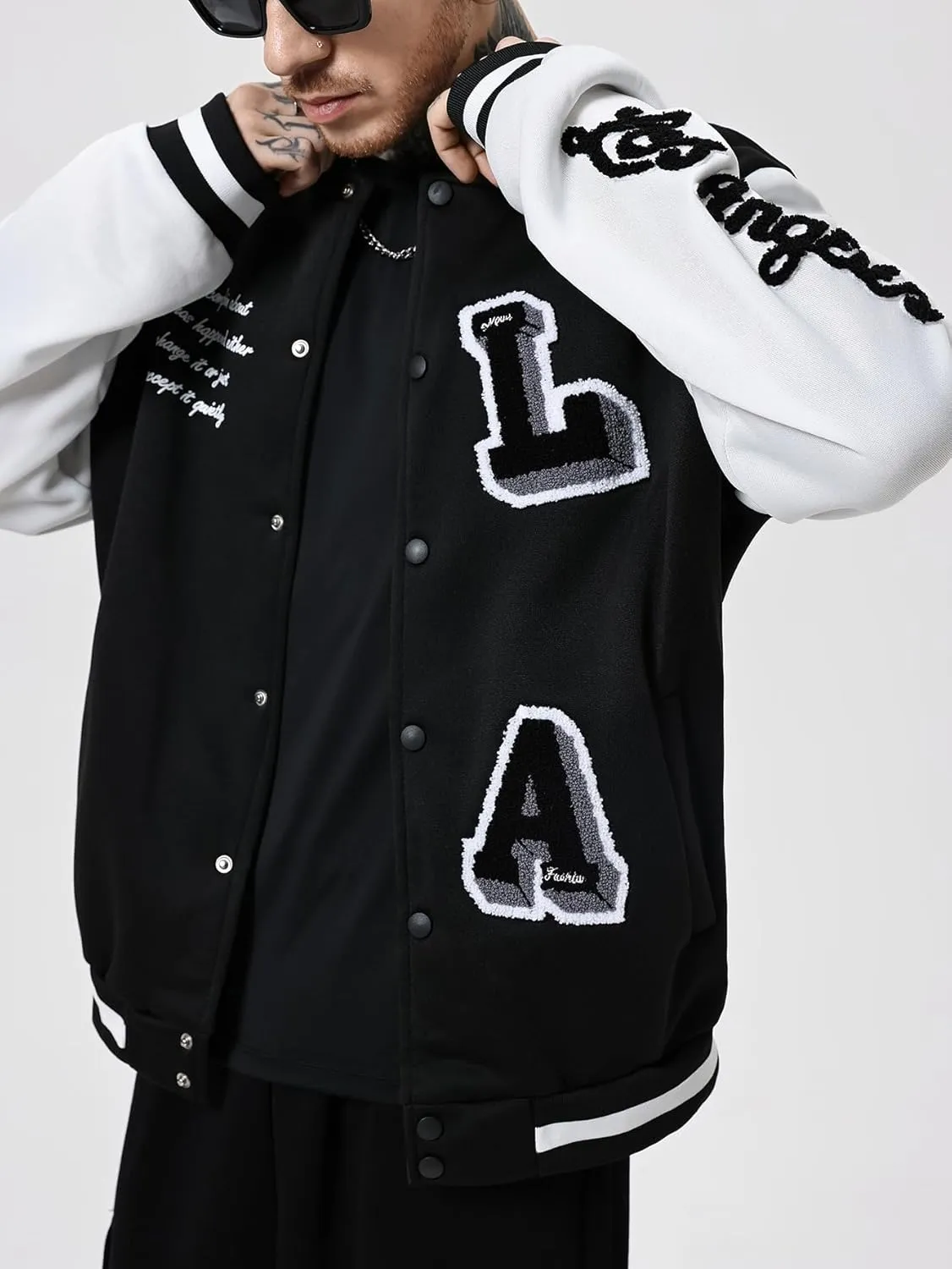 SOLY HUX Men's Varsity Jacket Letterman Bomber Jackets Color Block Long Sleeve Baseball Lightweight Coat