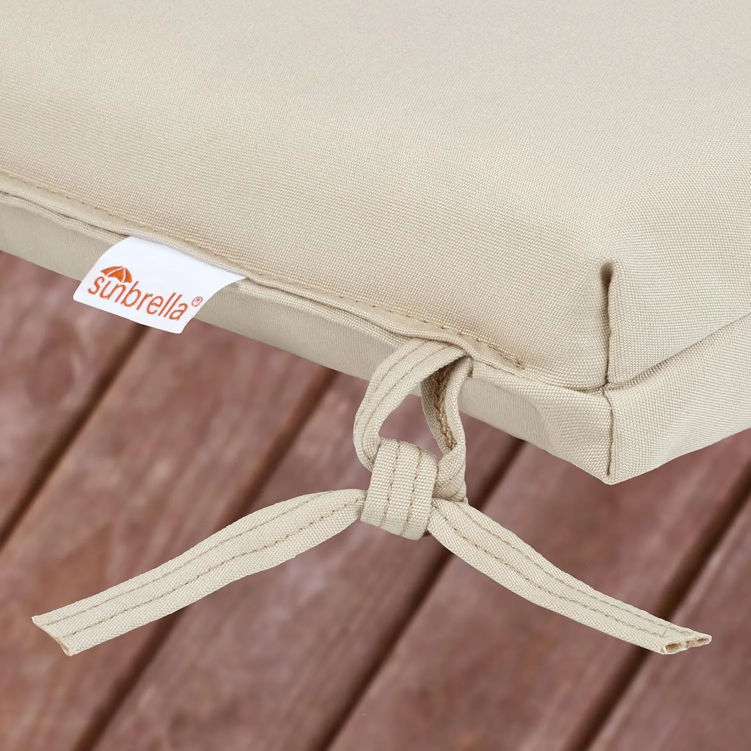 Sorra Home Sunbrella Bristol Square Chair Cushion (Set of 2) - Fade & Water Resistant, Outdoor & Indoor Patio Seat Cushion with Plush Foam - Canvas Natural (19" x 19" x 2.5")