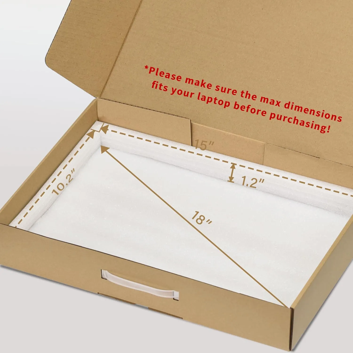 SOUNDANCE Laptop Box with Protection Foam, Handmade Laptop Sleevess, Cardboard Laptop Shipping Box, Secure Mailer Box for up to 17.3 Inches Notebook Computer