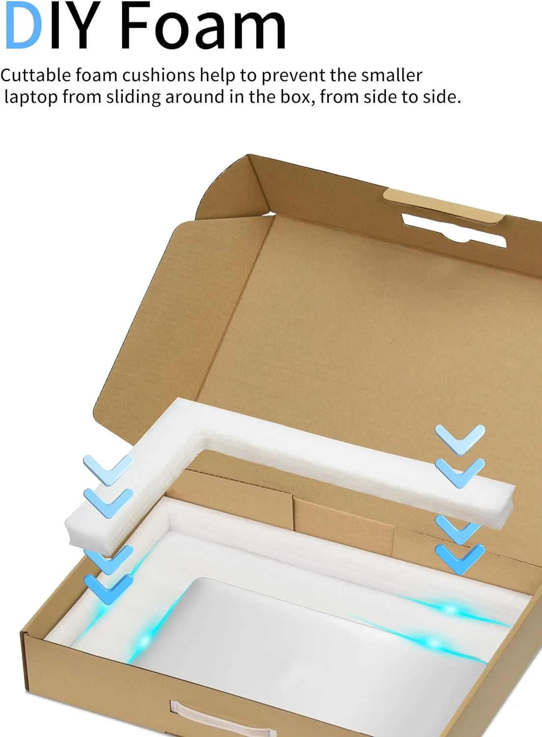 SOUNDANCE Laptop Box with Protection Foam, Handmade Laptop Sleevess, Cardboard Laptop Shipping Box, Secure Mailer Box for up to 17.3 Inches Notebook Computer