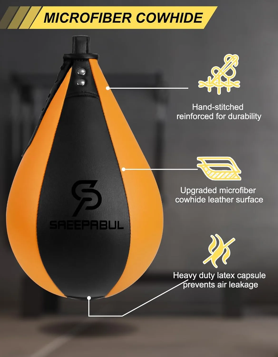 Speed Bag,Speed Bag for Boxing,PU Leather Reflex Training Pear Shaped Punching Bag,Fast Reaction Skills Development Perfect for Kids Teens Adults Boxing Coaches