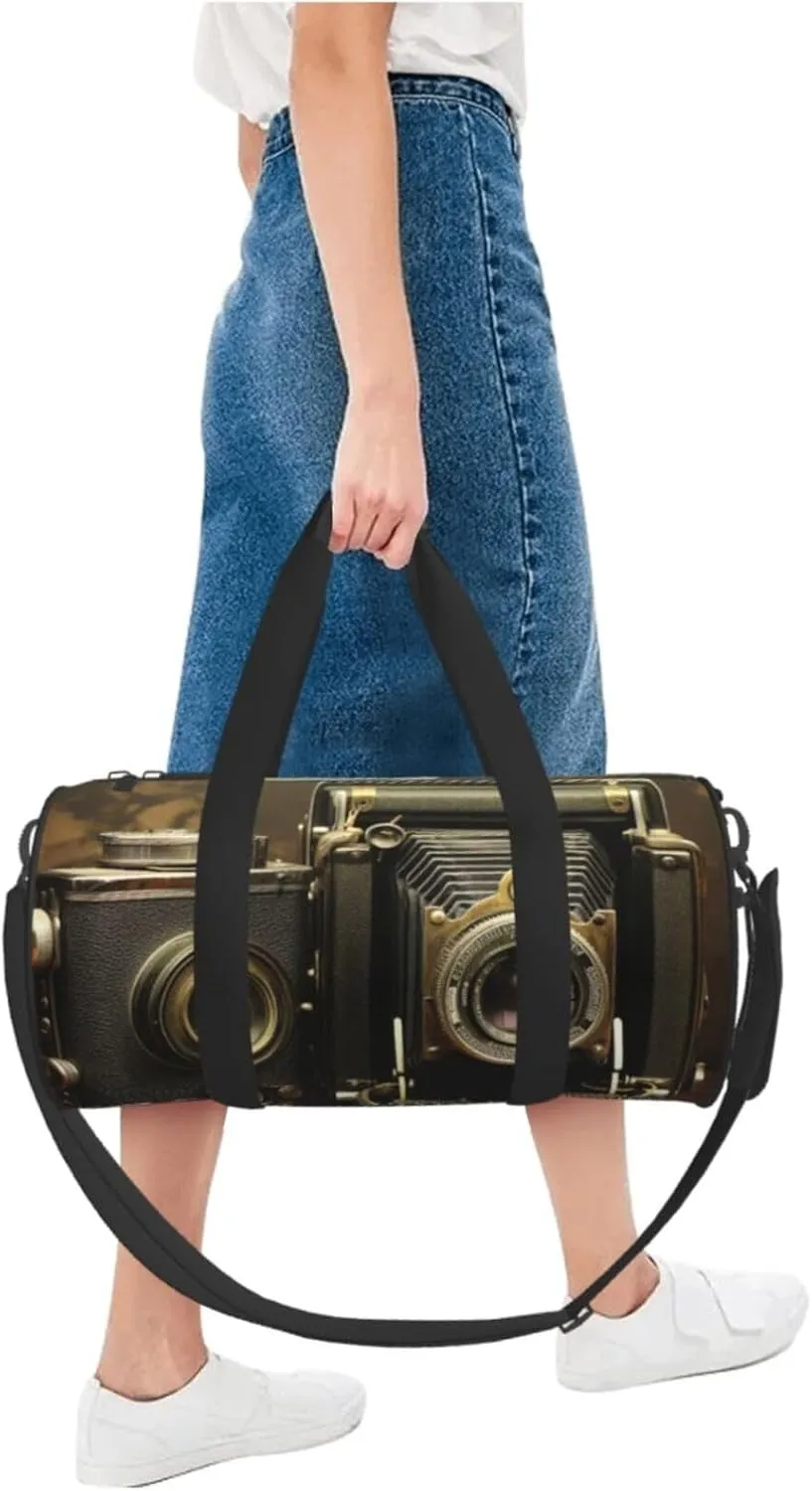 Sports Gym Bag for Women Men Travel Duffel Bag Tote Weekender Bag Carry on Overnight Bag for Travel Swimming Fitness Workout Sports Old Camera Duffle Bag