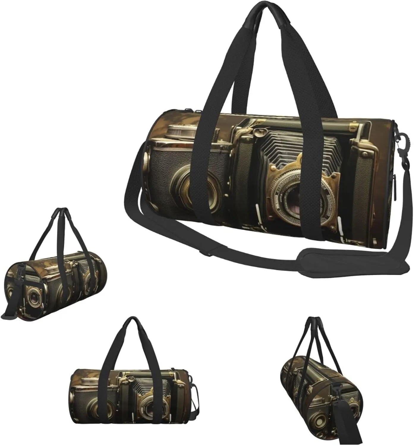 Sports Gym Bag for Women Men Travel Duffel Bag Tote Weekender Bag Carry on Overnight Bag for Travel Swimming Fitness Workout Sports Old Camera Duffle Bag