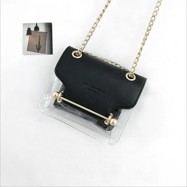 Square New Small Messenger Design Bags Transparent Brand Handbags Female Clear Fashion Smart technology High-performance Bag Shoulder Composite Women PU