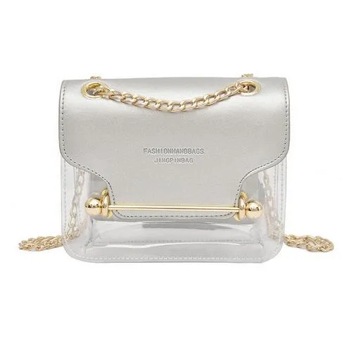Square New Small Messenger Design Bags Transparent Brand Handbags Female Clear Fashion Smart technology High-performance Bag Shoulder Composite Women PU