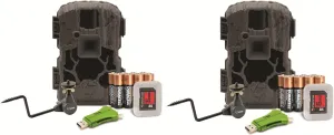 Stealth Cam Prevue PXV26 26MP Trail Camera Bundle with 3-in-1 SD Card Reader, 8 AA Batteries, 16GB SD Card, Adjustable Camera Mount Support (2-Pack)