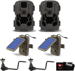 Stealth Cam PXV26 26MP Camera Bundle with Stealth Cam Lithium Solar Power Panel, HME Products Economy Trail Camera Holder and Focus Microfiber Cleaning Cloth (2-Pack)