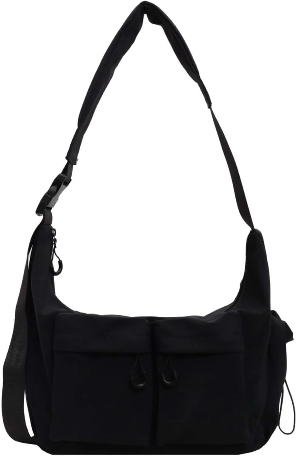 Stylish Canvas Crossbody Crescent Bag for Women, Medium Lightweight Hobo Bag
