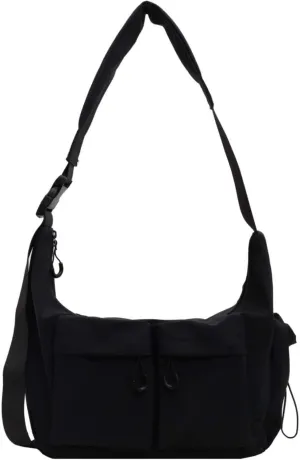 Stylish Canvas Crossbody Crescent Bag for Women, Medium Lightweight Hobo Bag