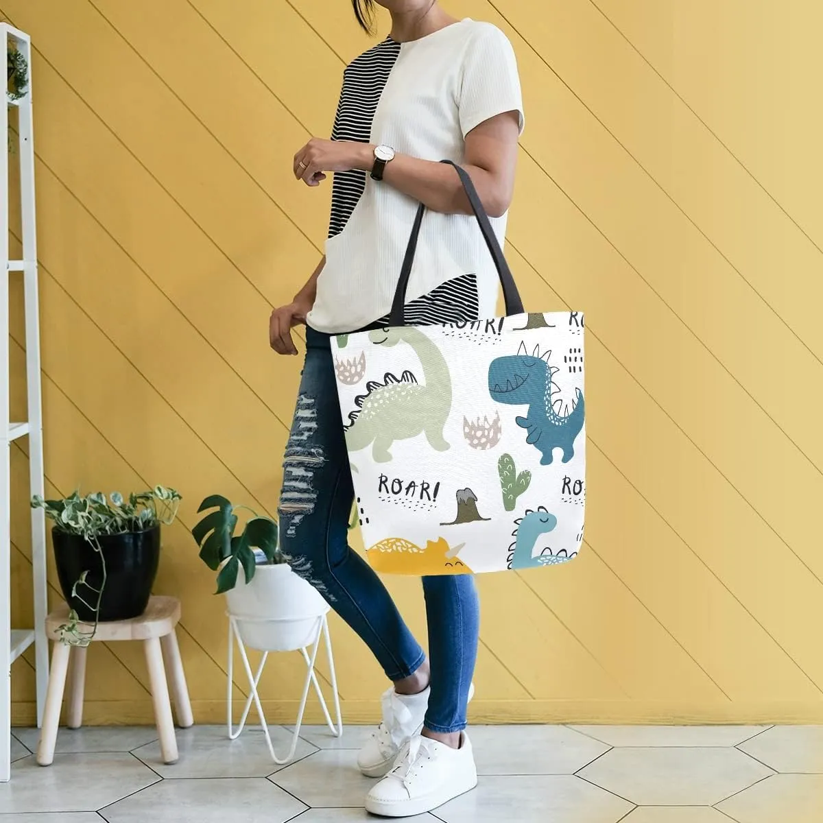 SUABO Tote Bag Kitchen Reusable Grocery Bags Canvas Shopping Bag for Outdoor