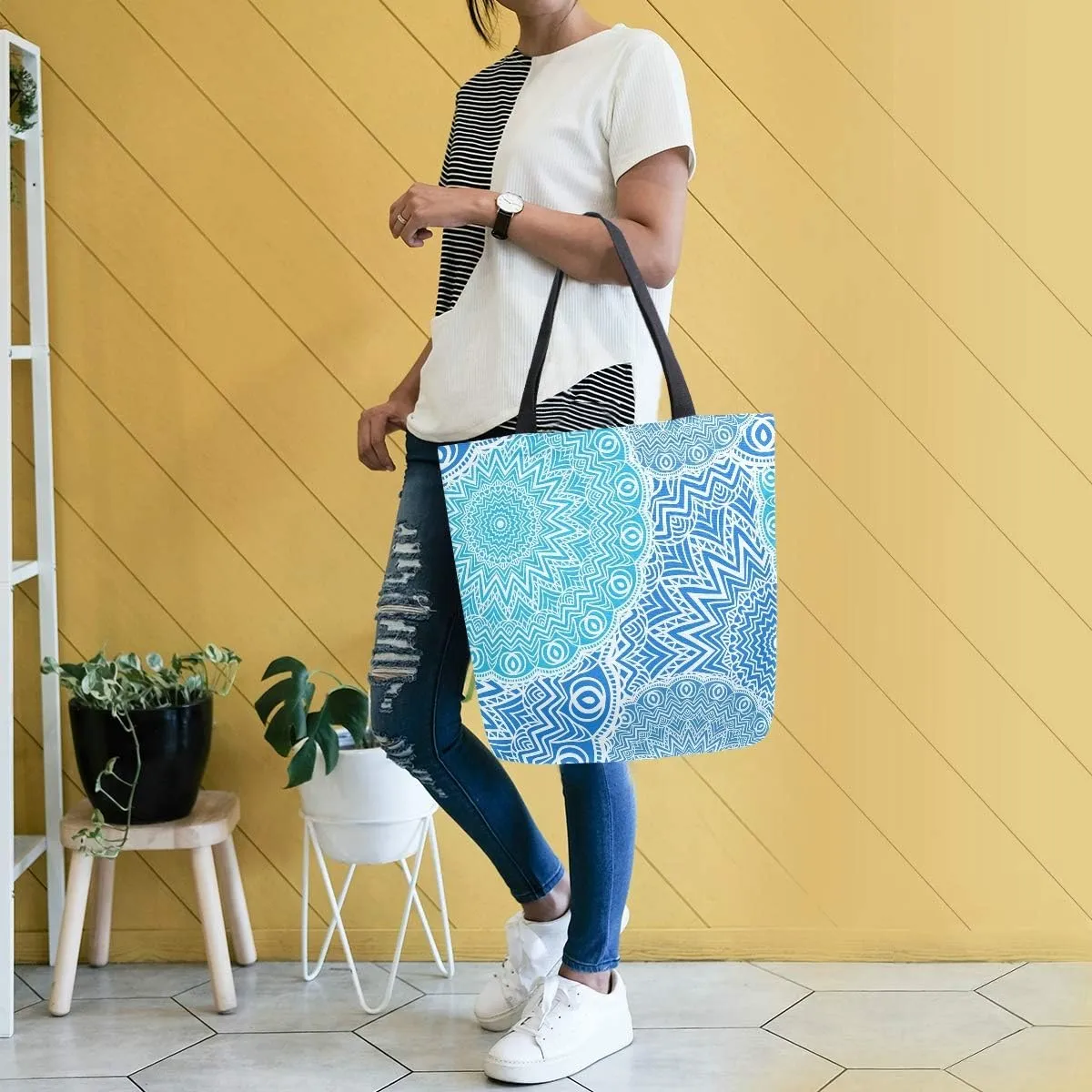SUABO Tote Bag Reusable Grocery Bags Women Canvas Shopping Bag for Outdoor