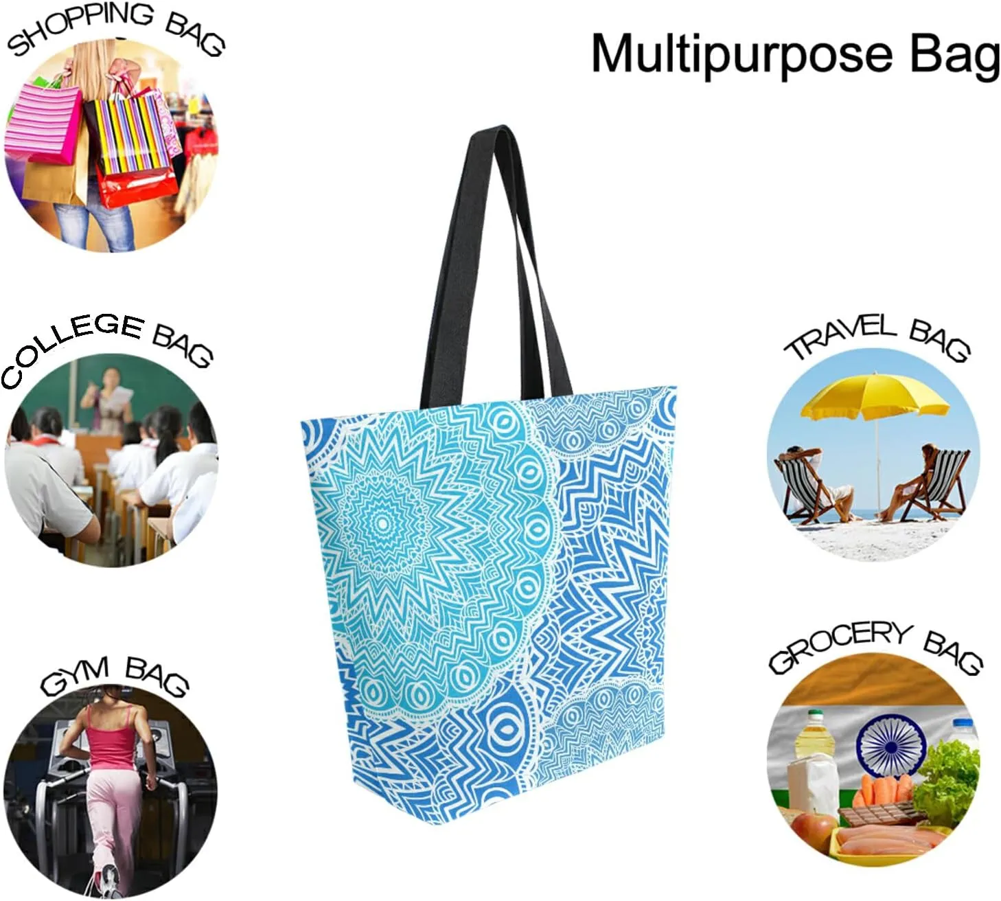 SUABO Tote Bag Reusable Grocery Bags Women Canvas Shopping Bag for Outdoor