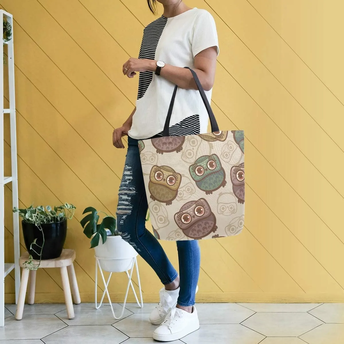 SUABO Tote Bag Reusable Grocery Bags Women Canvas Shopping Bag for Outdoor