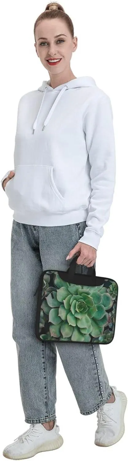 Succulents Laptop Tote Bag Travel Business Computer Bag Work Bag for Men Women Green