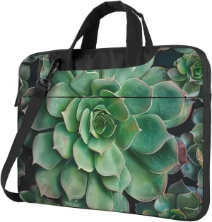 Succulents Laptop Tote Bag Travel Business Computer Bag Work Bag for Men Women Green