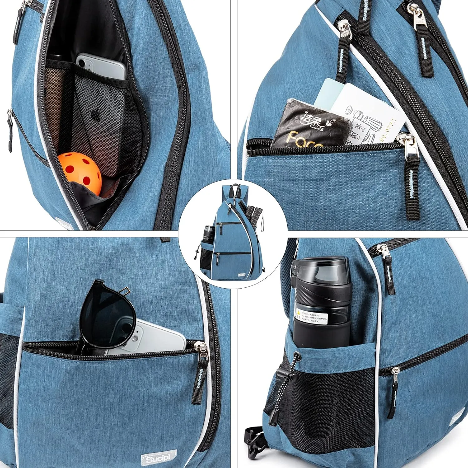Sucipi Pickleball Bag Pickleball Backpack for Women Men Pickleball Paddle Backpack Reversible Pickleball Paddle Bag Pickleball Rackets Bags for Ladies