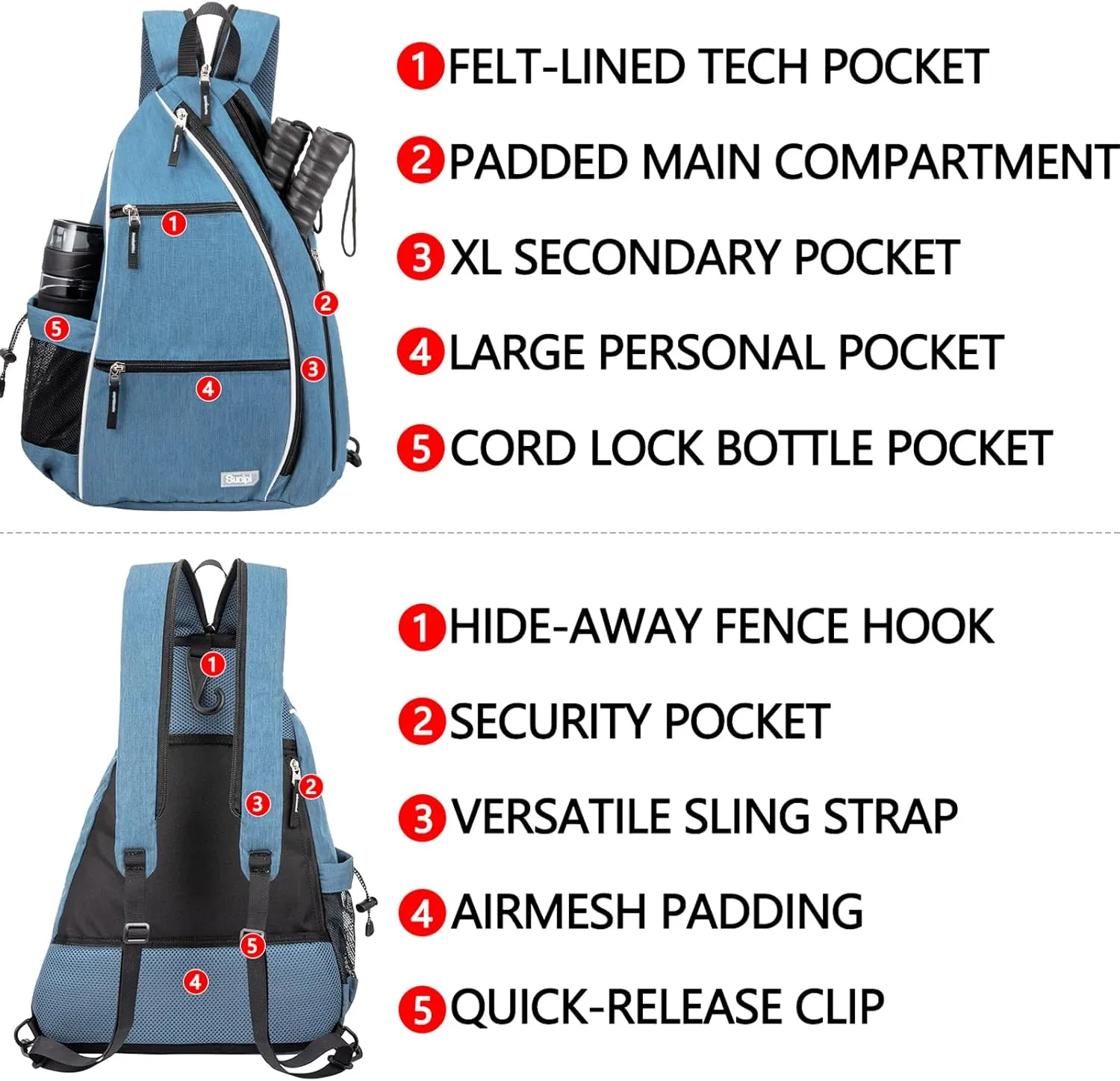Sucipi Pickleball Bag Pickleball Backpack for Women Men Pickleball Paddle Backpack Reversible Pickleball Paddle Bag Pickleball Rackets Bags for Ladies