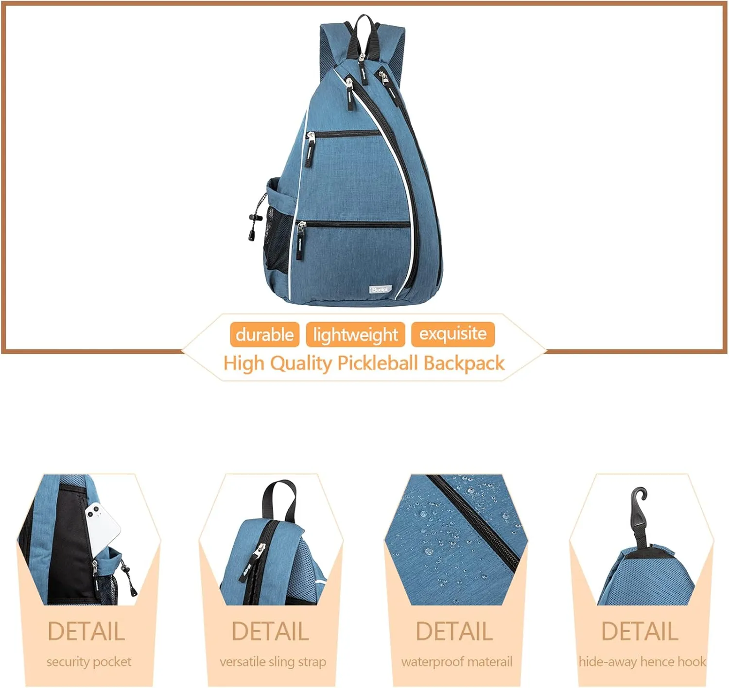 Sucipi Pickleball Bag Pickleball Backpack for Women Men Pickleball Paddle Backpack Reversible Pickleball Paddle Bag Pickleball Rackets Bags for Ladies