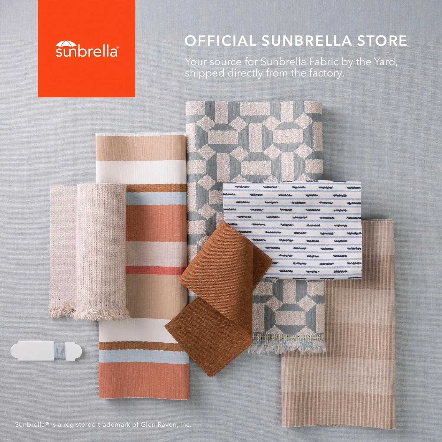Sunbrella Striped Fabric by The Yard | Official Sunbrella Seller | Indoor or Outdoor Upholstery Fabric for Chairs, Cushions, Drapery, Pillows, Furniture | Trail Cloud