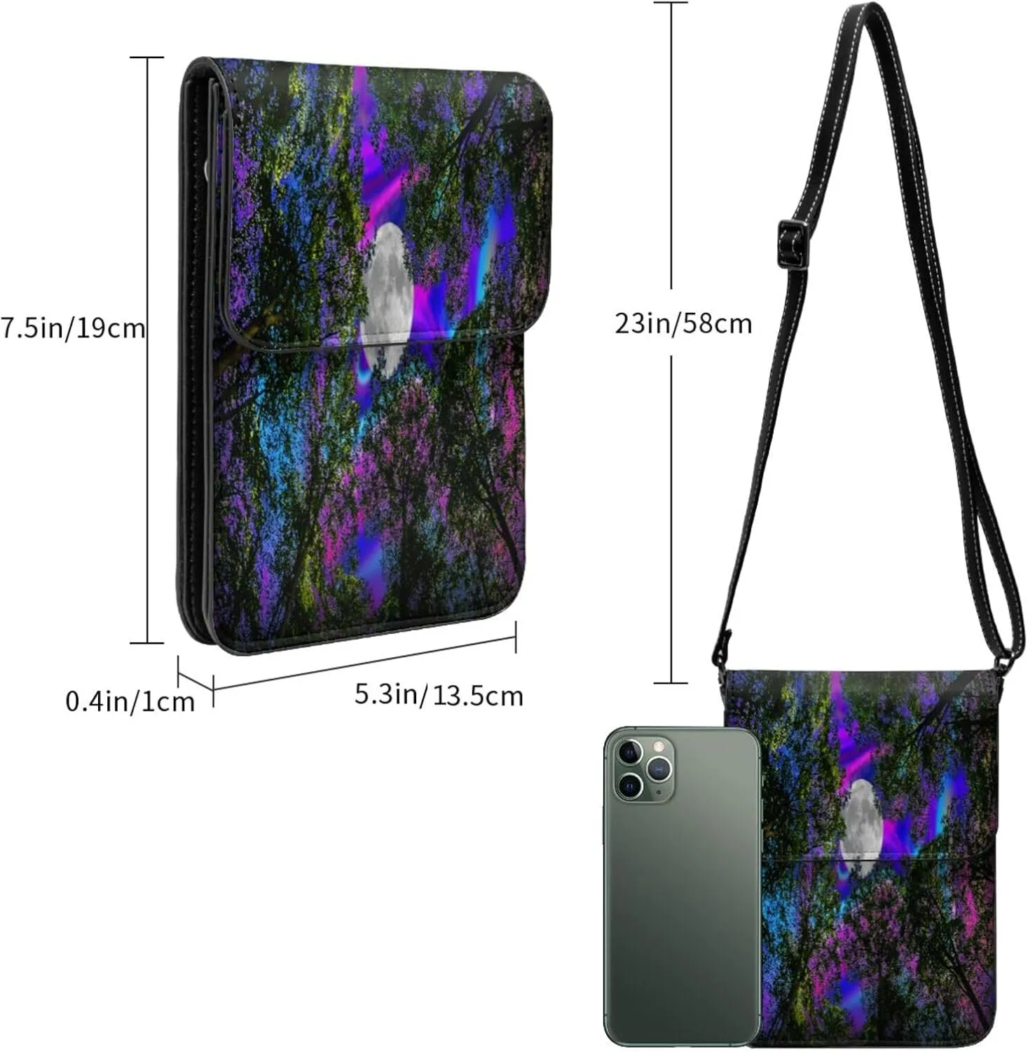Sunflower Cow American Flag Cell Phone Purse Small Crossbody Bags For Women Men Wallet Purses With Adjustable Strap