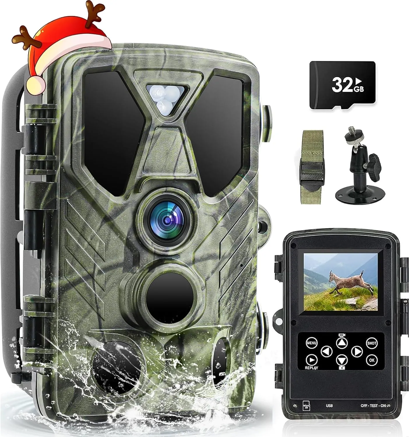 SuntekCam Trail Camera 4K 50MP with Night Vision 0.2s,Trigger Trigger Time Motion Activated 120°Wide Lens, IP66 Hunting Camera with 850nm Low Glow Infrared LED for Wildlife Monitoring