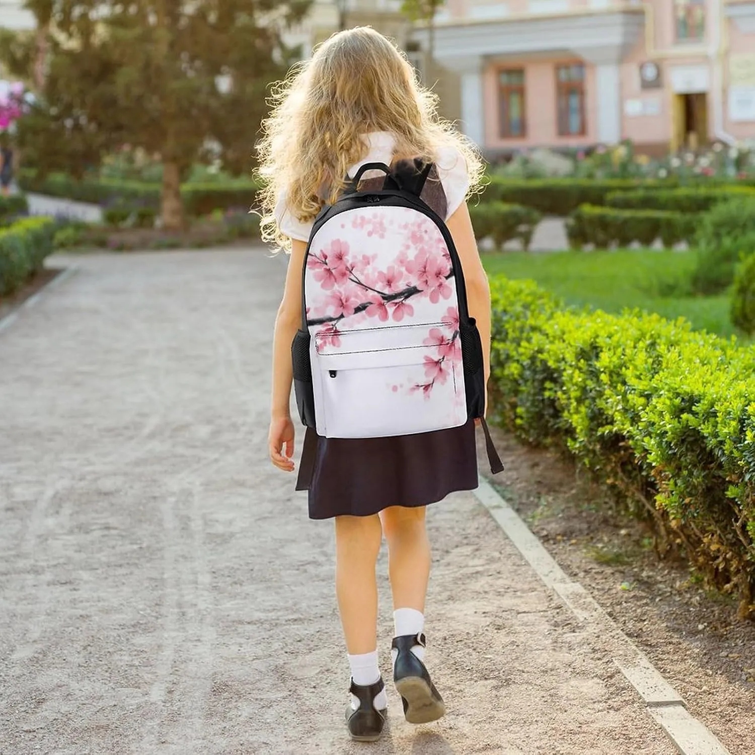Supdreamc Men Women Lightweight Branch Of A Flourishing Tree Cherry Flowers Blossoms Spring Theme Art Backpack Large Capacity Carry On Bag With Padded Straps for Sports Work Walking Cycling