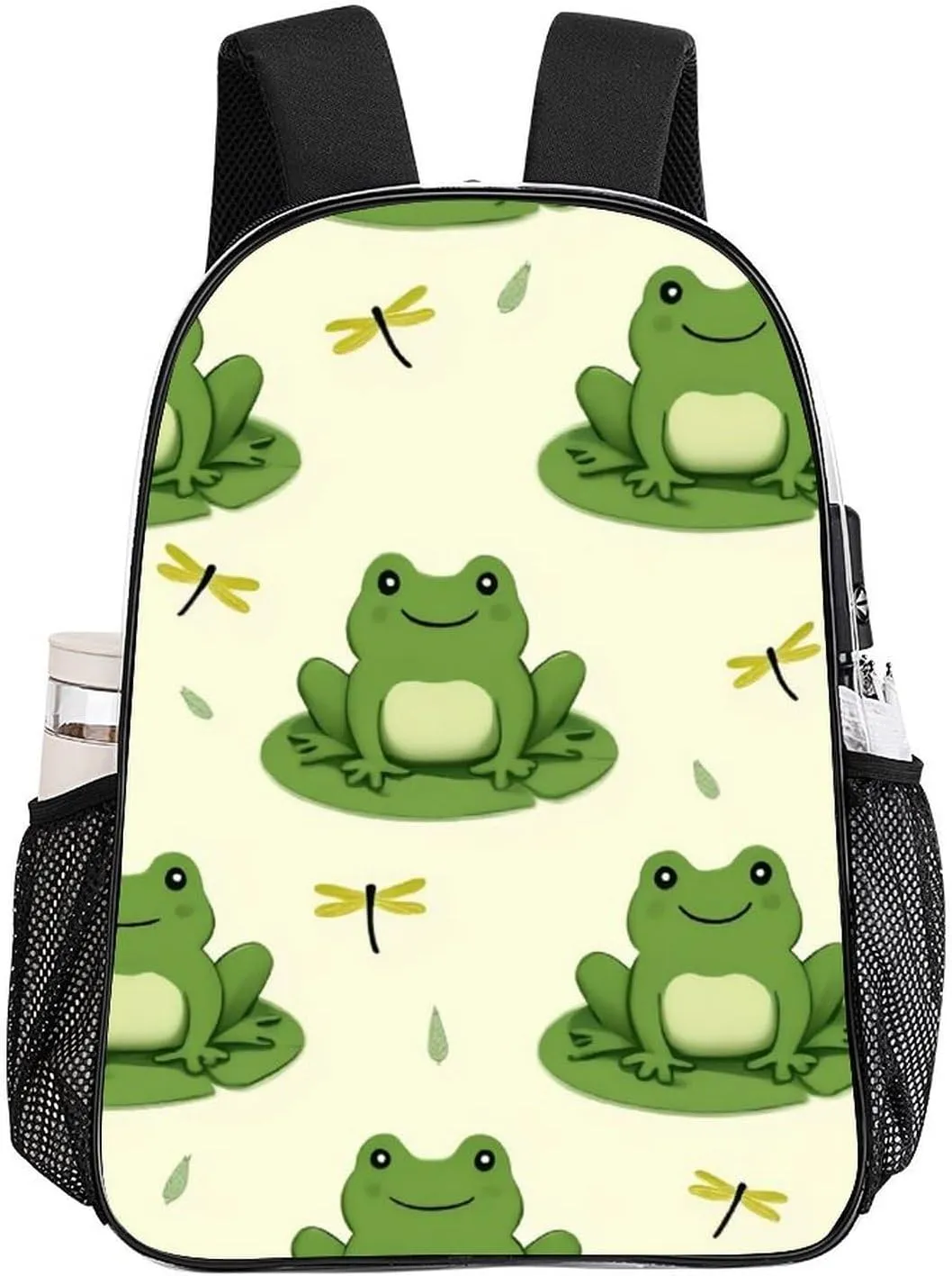 Supdreamc Men Women Transparent Cute Frog Animal Green Frogs Daypack Bookbag Big Capacity Shoulder Bag With Padded Straps for Climbing Travel Walking Cycling