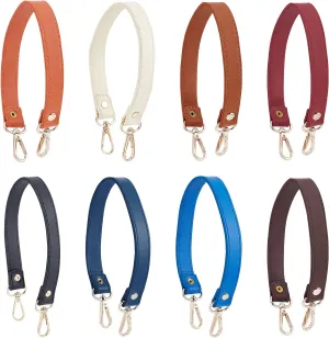 SUPERFINDINGS 8 Colors Short Leather Purse Handle 1.22inch/37cm Short Clutch Bag Handles Leather Replacement Strap Full Grain Leather Purse Handle Strap with Golden Alloy Swivel Clasps for Handbags