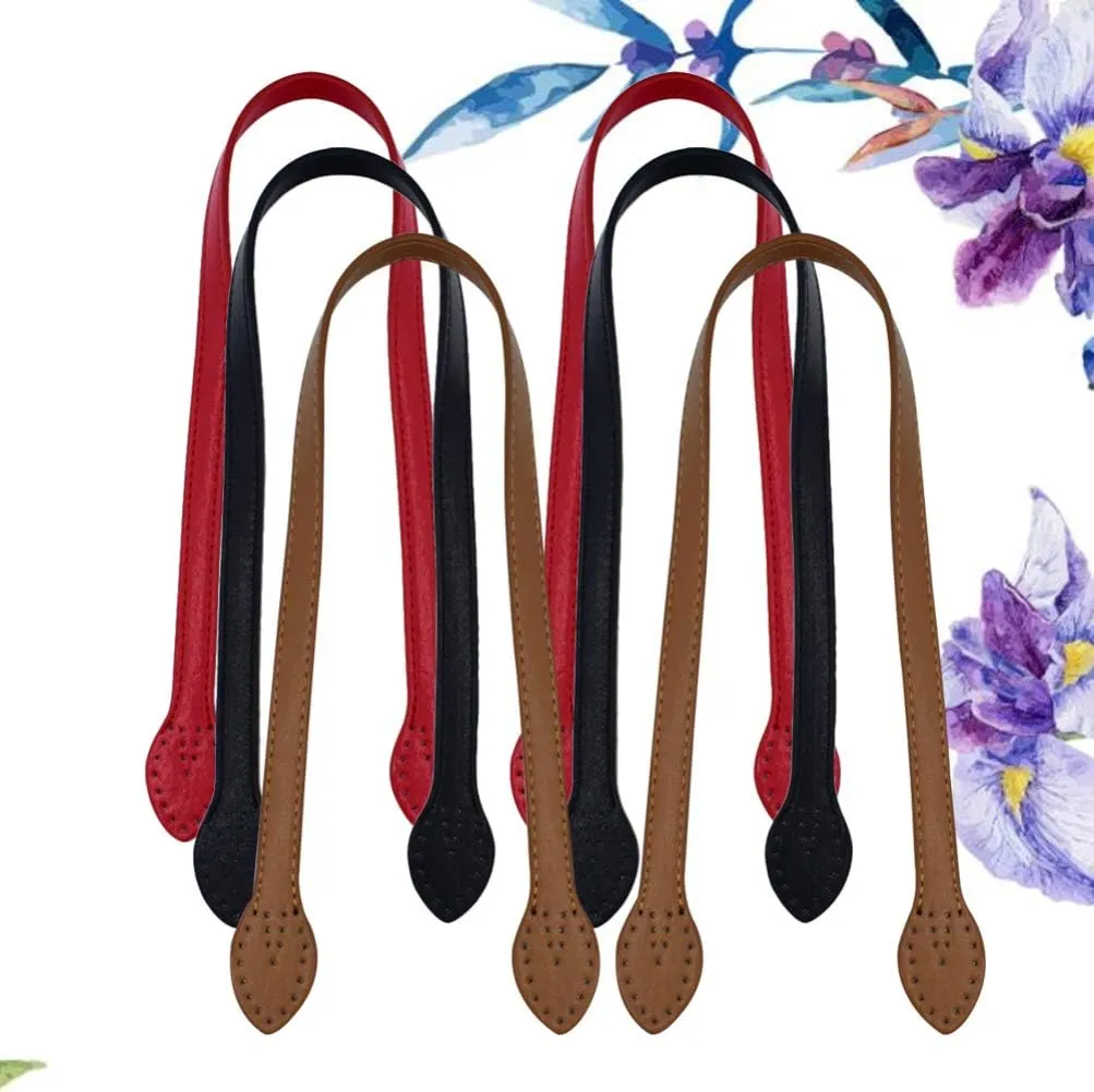 SUPVOX 2pcs 24 Leather Purses Straps Leather Bag Handles Replacement Purse Straps Handbag Bag Wallet Straps (Red)