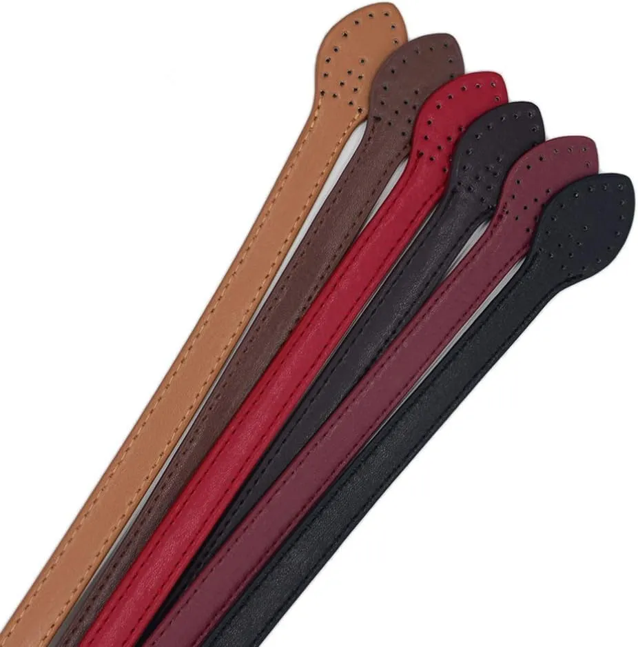 SUPVOX 2pcs 24 Leather Purses Straps Leather Bag Handles Replacement Purse Straps Handbag Bag Wallet Straps (Red)