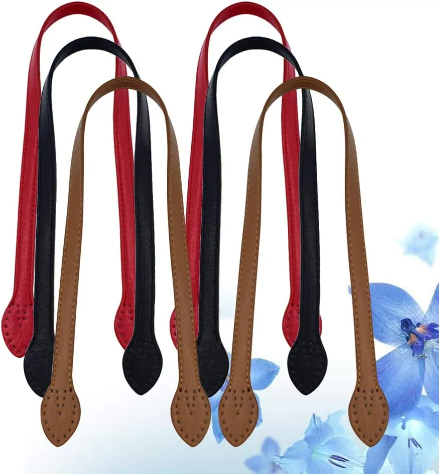 SUPVOX 2pcs 24 Leather Purses Straps Leather Bag Handles Replacement Purse Straps Handbag Bag Wallet Straps (Red)