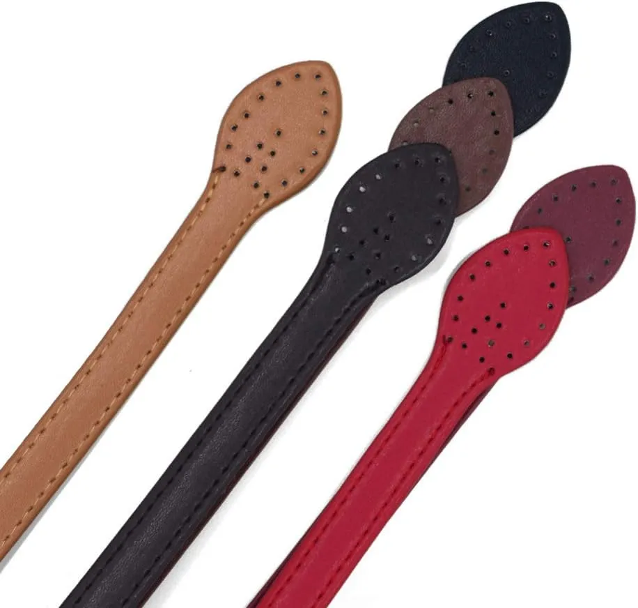 SUPVOX 2pcs 24 Leather Purses Straps Leather Bag Handles Replacement Purse Straps Handbag Bag Wallet Straps (Red)