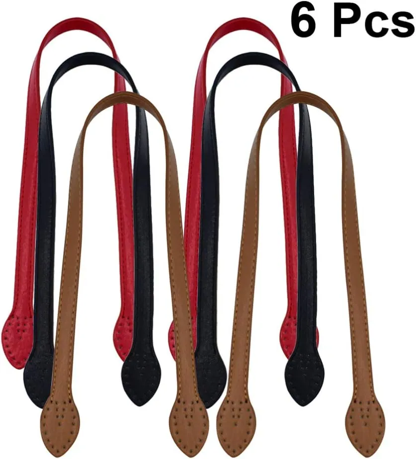 SUPVOX 2pcs 24 Leather Purses Straps Leather Bag Handles Replacement Purse Straps Handbag Bag Wallet Straps (Red)