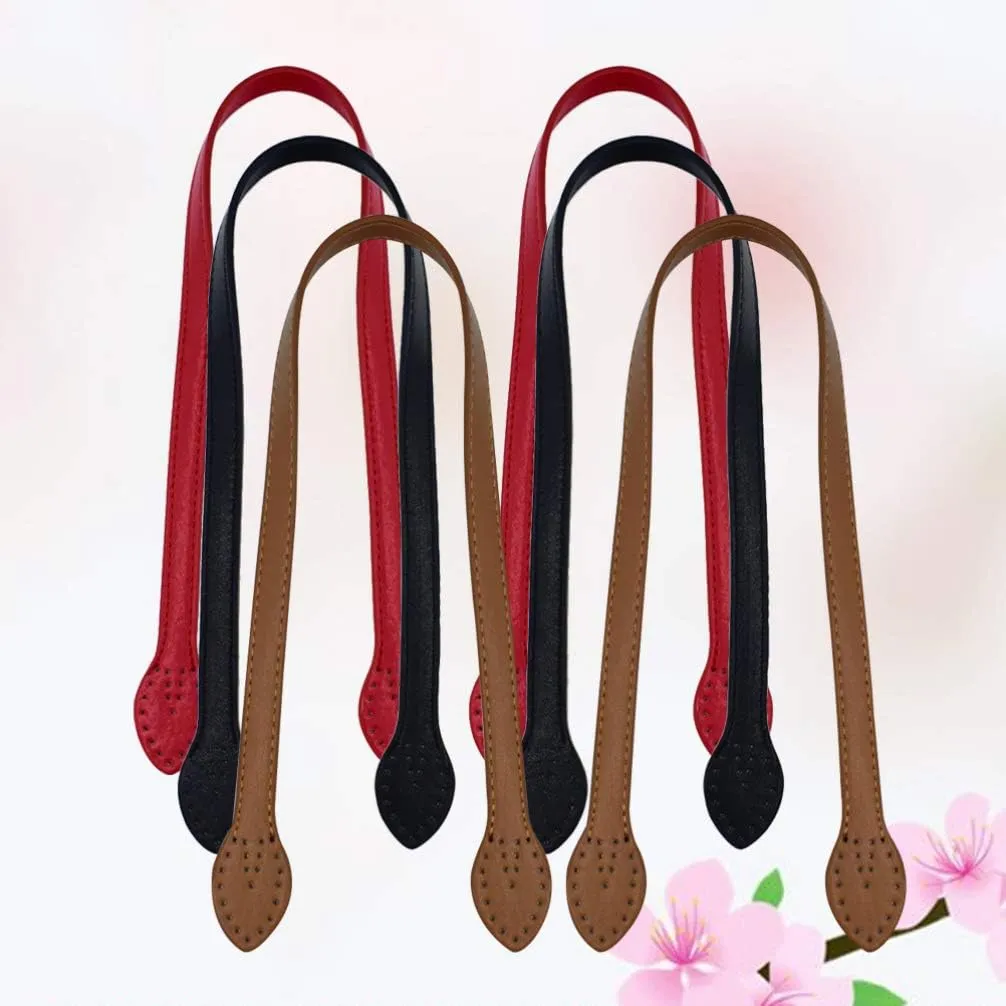 SUPVOX 2pcs 24 Leather Purses Straps Leather Bag Handles Replacement Purse Straps Handbag Bag Wallet Straps (Red)