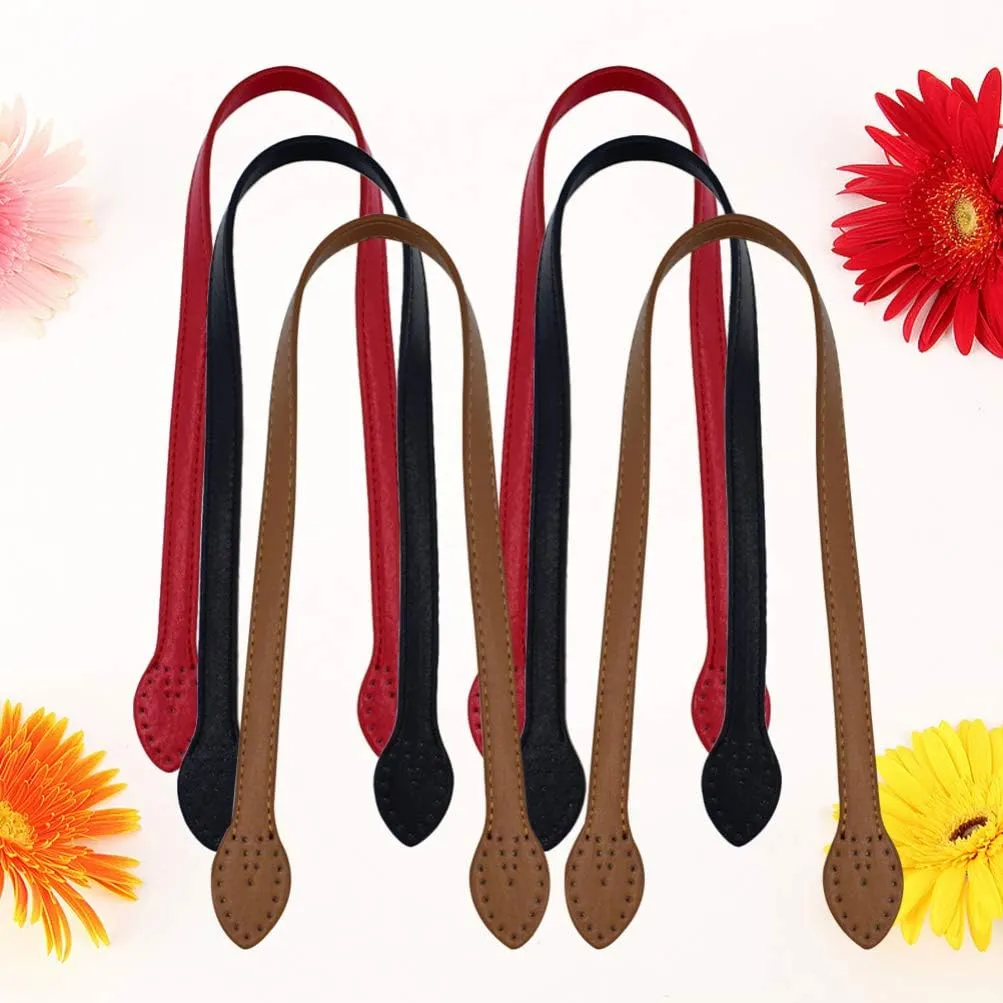 SUPVOX 2pcs 24 Leather Purses Straps Leather Bag Handles Replacement Purse Straps Handbag Bag Wallet Straps (Red)