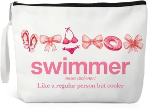 Swimmer Makeup Bag, Funny Cosmetic Bag for Swim Player Swimmers Students, Swimmer Gifts for Women, Team Gifts for Swimmer, Diver Gifts for Swimming Lover