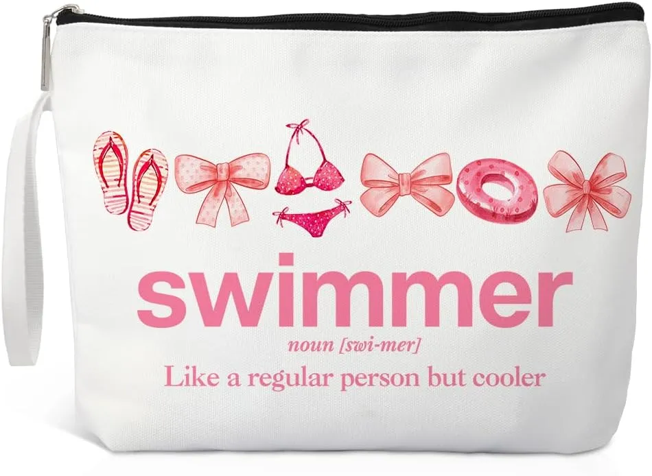Swimmer Makeup Bag, Funny Cosmetic Bag for Swim Player Swimmers Students, Swimmer Gifts for Women, Team Gifts for Swimmer, Diver Gifts for Swimming Lover