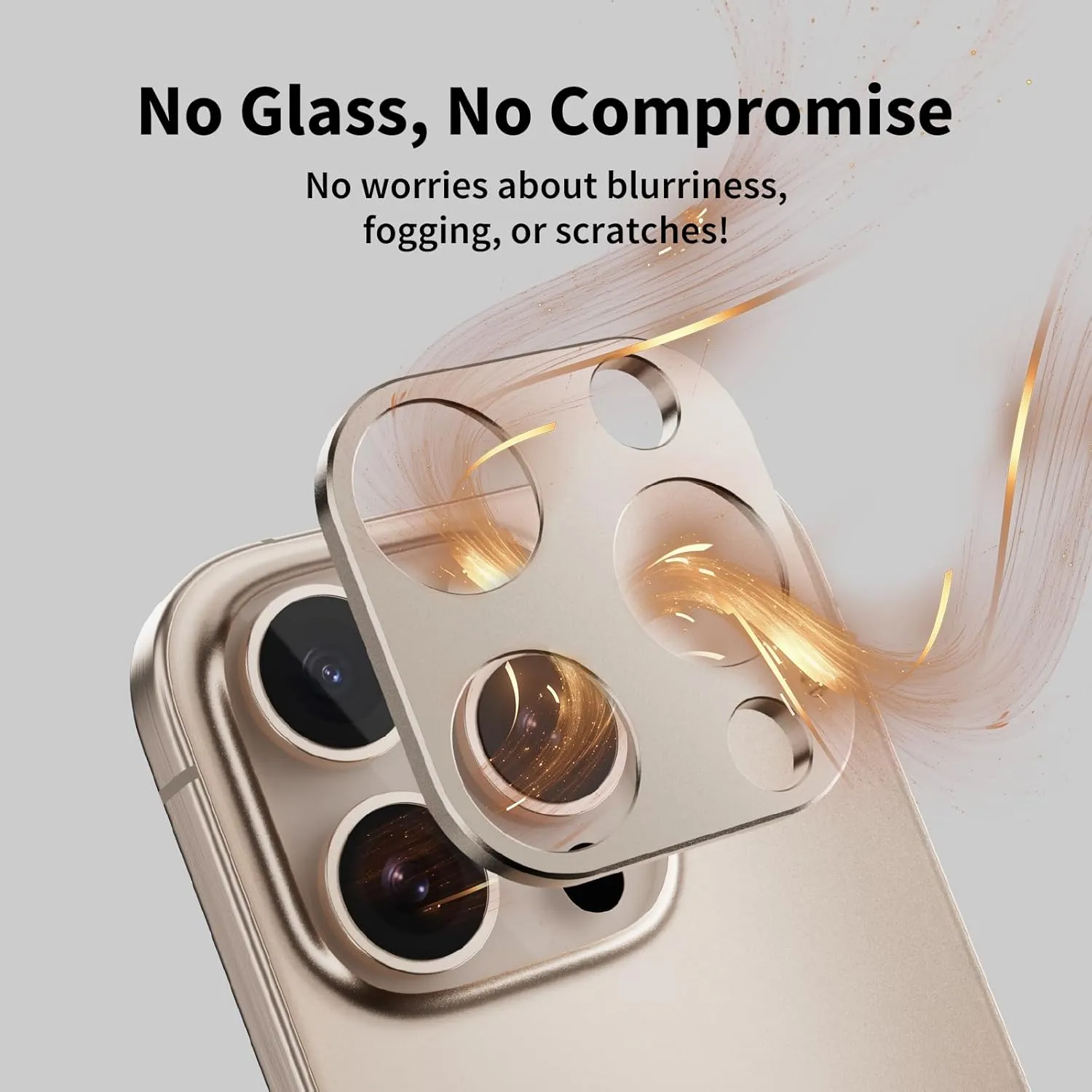 SWITCHEASY LenShield Aluminum Alloy Camera Lens Protector for 2024 iPhone 16 6.3" Pro, 16 6.9" Pro Max - Titanium