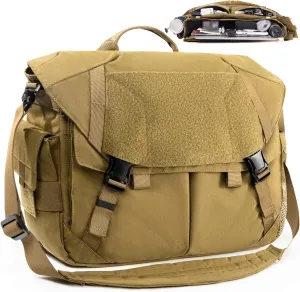 Tactical Messenger Bag for Men & Women - Military-Style Crossbody Shoulder Bag with 15inch Laptop, Water-Resistant Work Bag, Large Capacity Travel & School Bag with Multiple Pockets