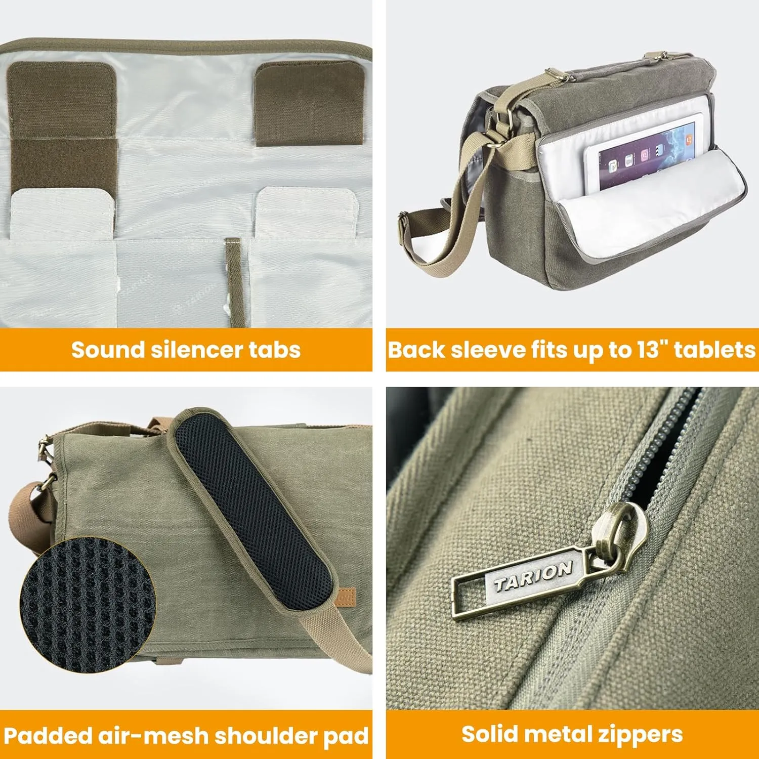 TARION Canvas Camera Bag Crossbody - Vintage Photo Bag DSLR Camera Messenger Bag Single Shoulder Bag Photo Bag Case RS-01
