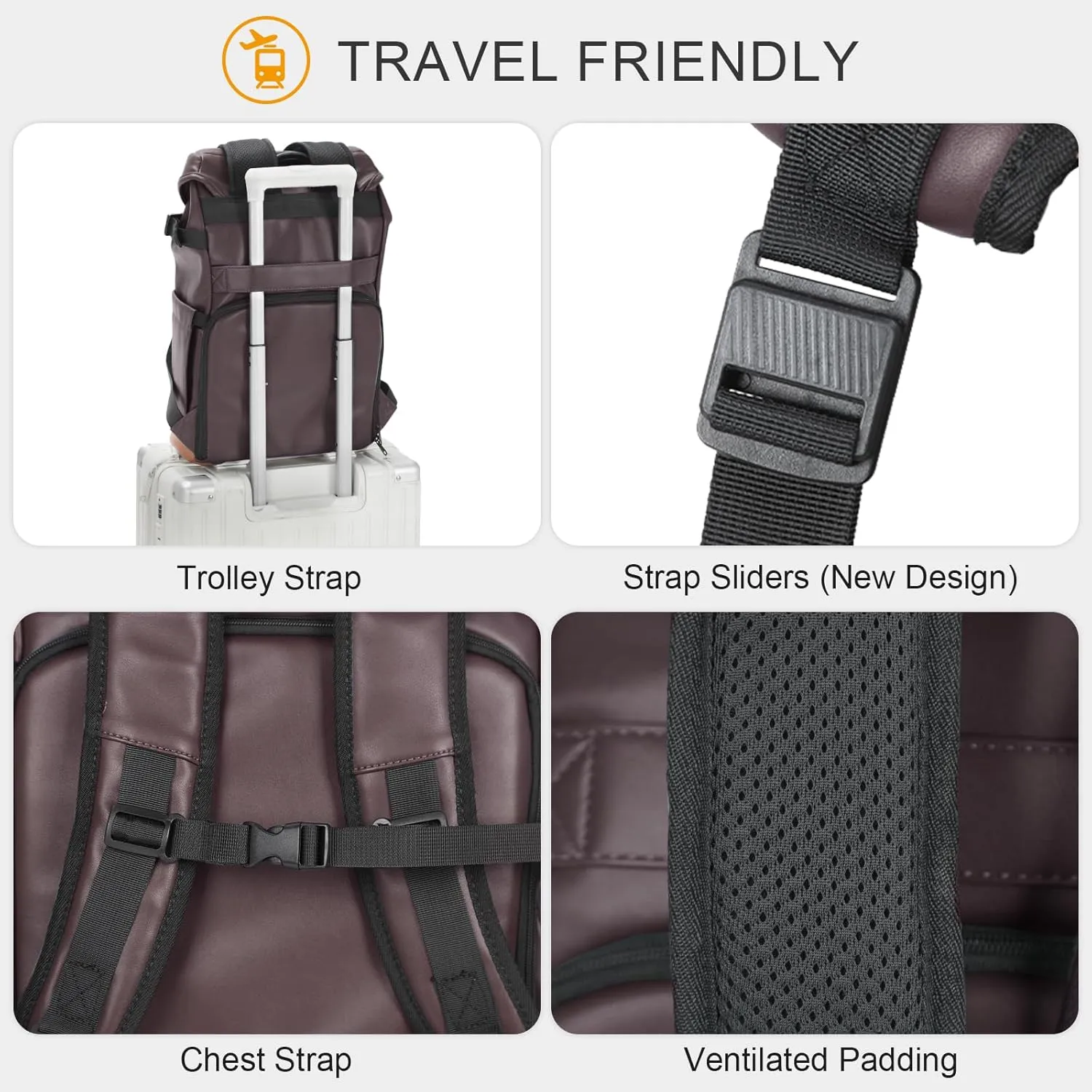 TARION Large Camera Backpack Leather - Waterproof Camera Bag Backpack with Removable Insert 13" Laptop Compartment, Safe Top & Back Openning, Everyday Multipurpose DSLR Camera Backpack Venizia Brown