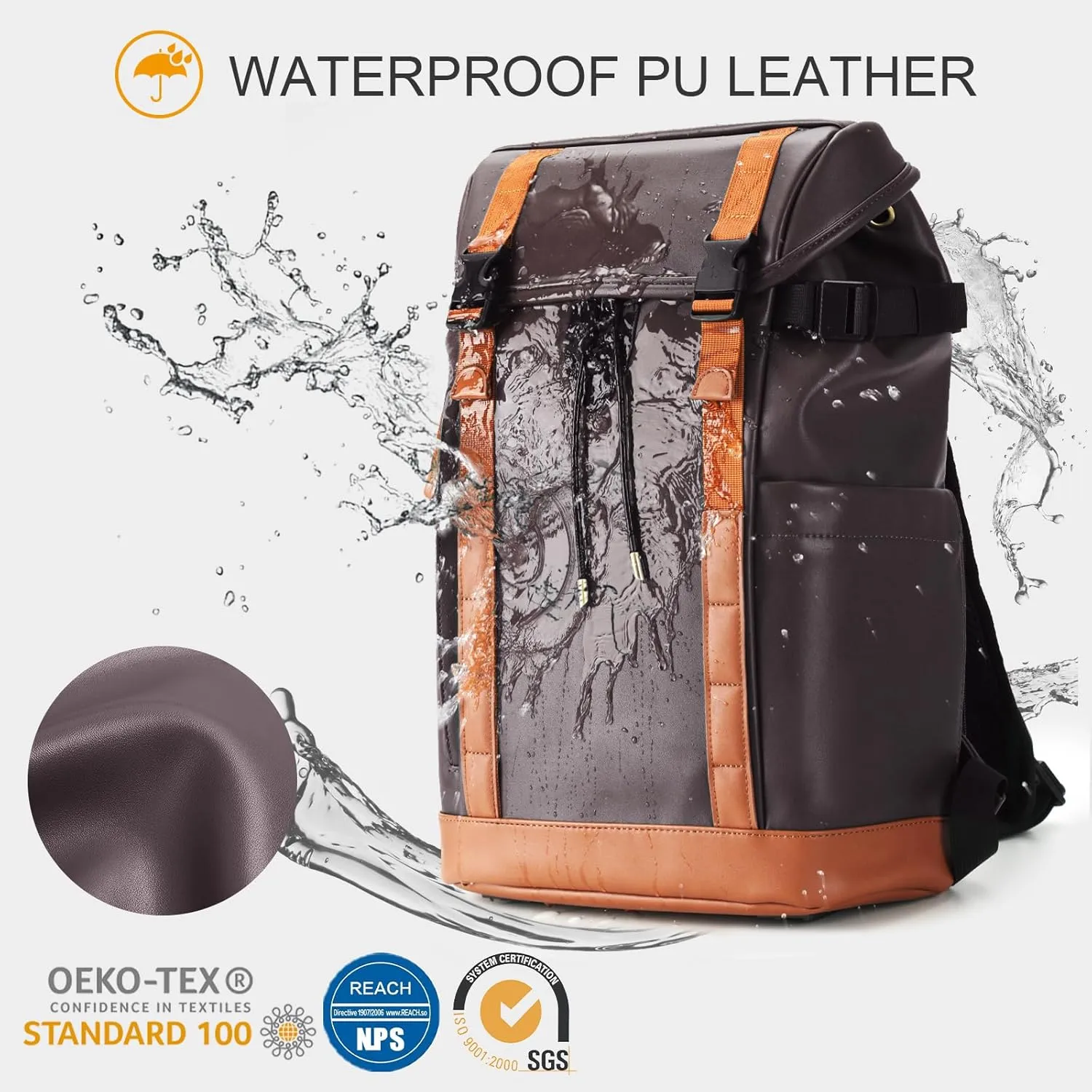 TARION Large Camera Backpack Leather - Waterproof Camera Bag Backpack with Removable Insert 13" Laptop Compartment, Safe Top & Back Openning, Everyday Multipurpose DSLR Camera Backpack Venizia Brown