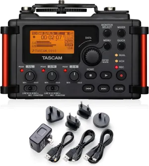 TASCAM DR-60DmkII Portable Recorder and Power Adapter Bundle